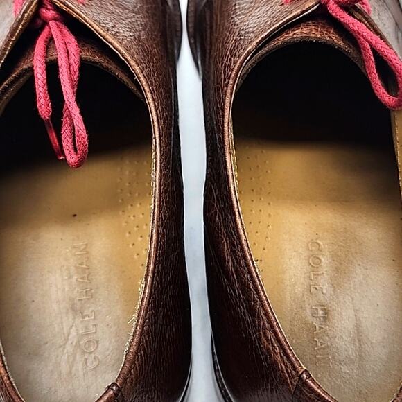 COLE HAAN VINTAGE WILLIAM DERBY OXFORD DISTRESSED PEBBLED LEATHER MENS 10.5 WIDE - Picture 14 of 16